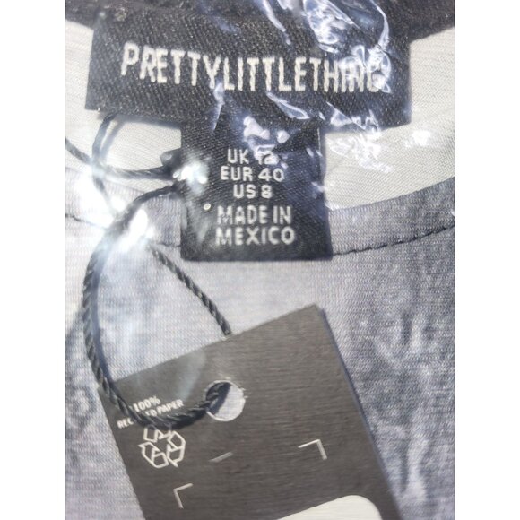 PrettyLittleThing Black Printed Skirt & Top Set Long Sleeve Size 8 - Picture 7 of 7